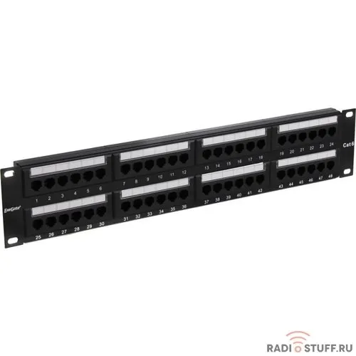 Патч-панель, UTP, 19", 48 портов, cat.6e, Dual Type, 2U, Exegate 