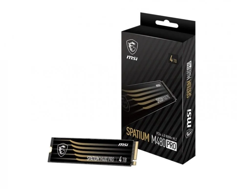 SSD MSI SPATIUM M480 4TB 3D NAND Скорость записи 5500 Мб/сек. Скорость чтения 7000 Мб/сек. TBW 3000 Тб Время наработки на отказ 1600000 ч. S78-440R050-P83