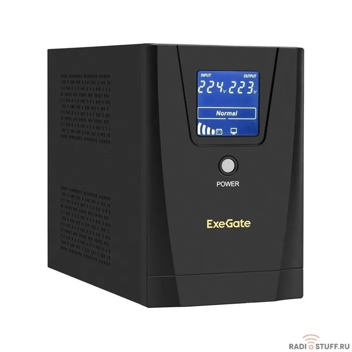 Exegate EX292799RUS ИБП ExeGate SpecialPro Smart LLB-1500.LCD.AVR.2SH.3C13 <1500VA/950W, LCD, AVR, 2*Schuko+3*C13, съемн.кабель, металлический корпус, Black>