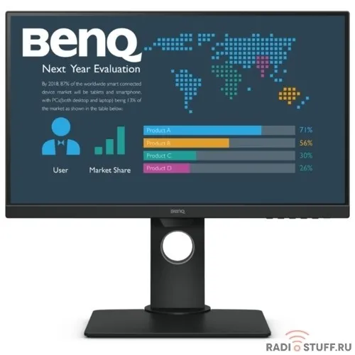 LCD Benq 23.8" BL2480T черный [9H.LHFLA.TBE]{IPS 1920x1080 16:9  HAS Pivot 1000:1 250cd 178/178  D-Sub HDMI DisplayPort регулируемая подставка}