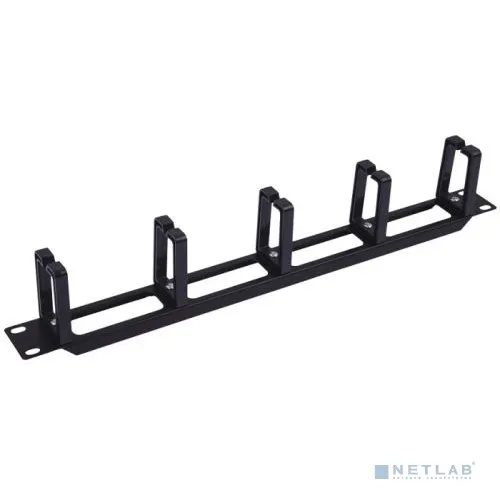 Панель-органайзер кабеля 19", 5 колец, 1U, черный, 5bites
