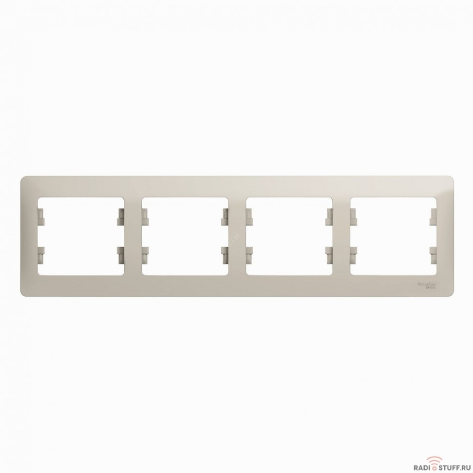 Systeme electric GSL000904 GLOSSA 4-постовая РАМКА, горизонтальная, МОЛОЧНЫЙ                                   