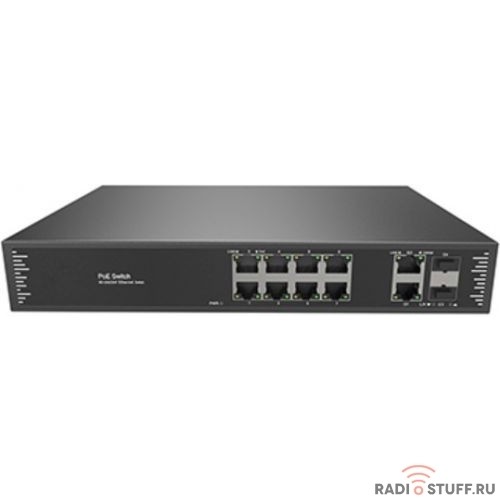 Just JT-POE31128PF Неуправляемый 12 портовый PoE коммутатор в металлическом корпусе
