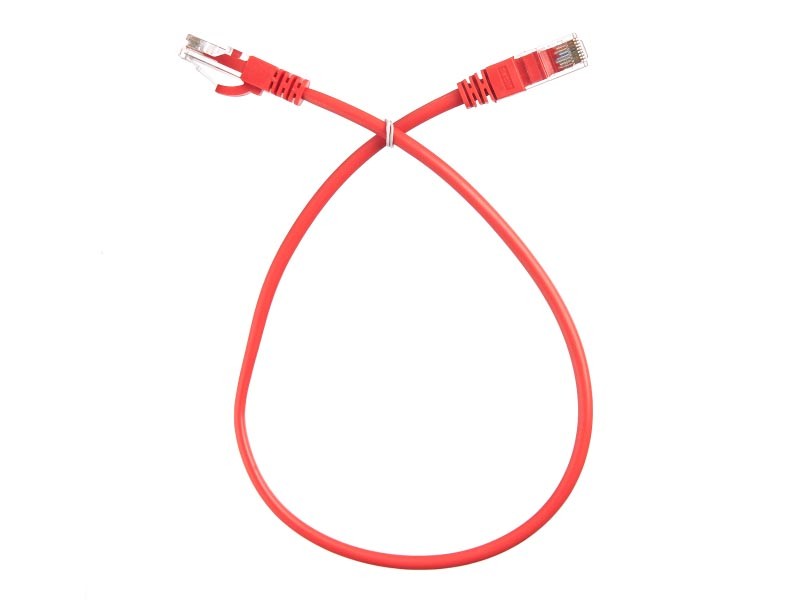 Патч-корд, UTP4, cat.5e, 0.5м, литой коннектор, РАСПРОДАЖА, красный, Netko 