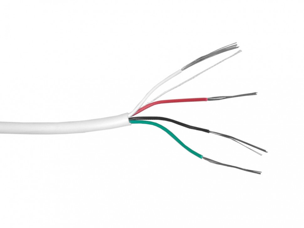 Кабель сигнальный, неэкранированный 4*0.22мм2 (7*0.2мм) 100м, алюминий, пластиковая катушка, белый NETKO Optima